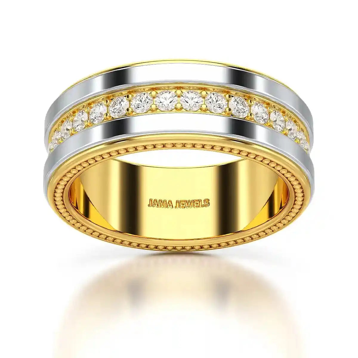 1.16 CT Round Cut Lab Diamond Men's Ring Jama Jewels