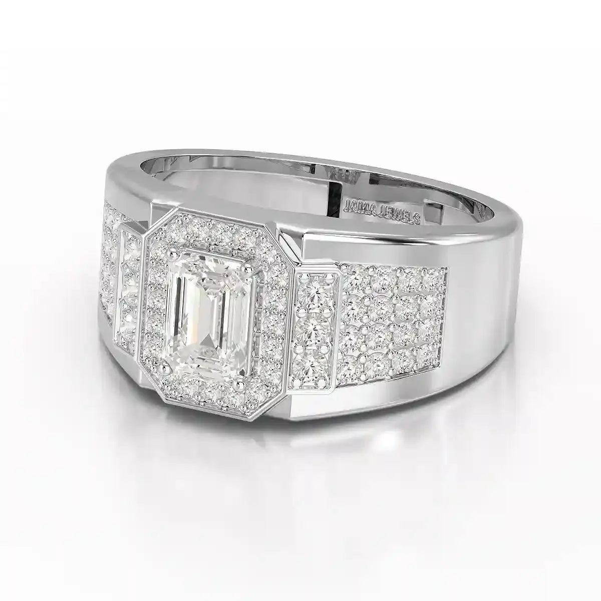 1.72 CT Round Shape Lab Diamond Men's Ring Jama Jewels