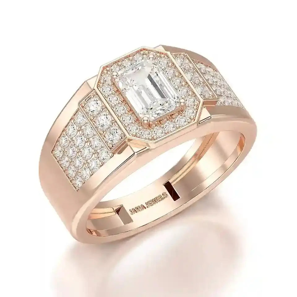 1.72 CT Round Shape Lab Diamond Men's Ring Jama Jewels