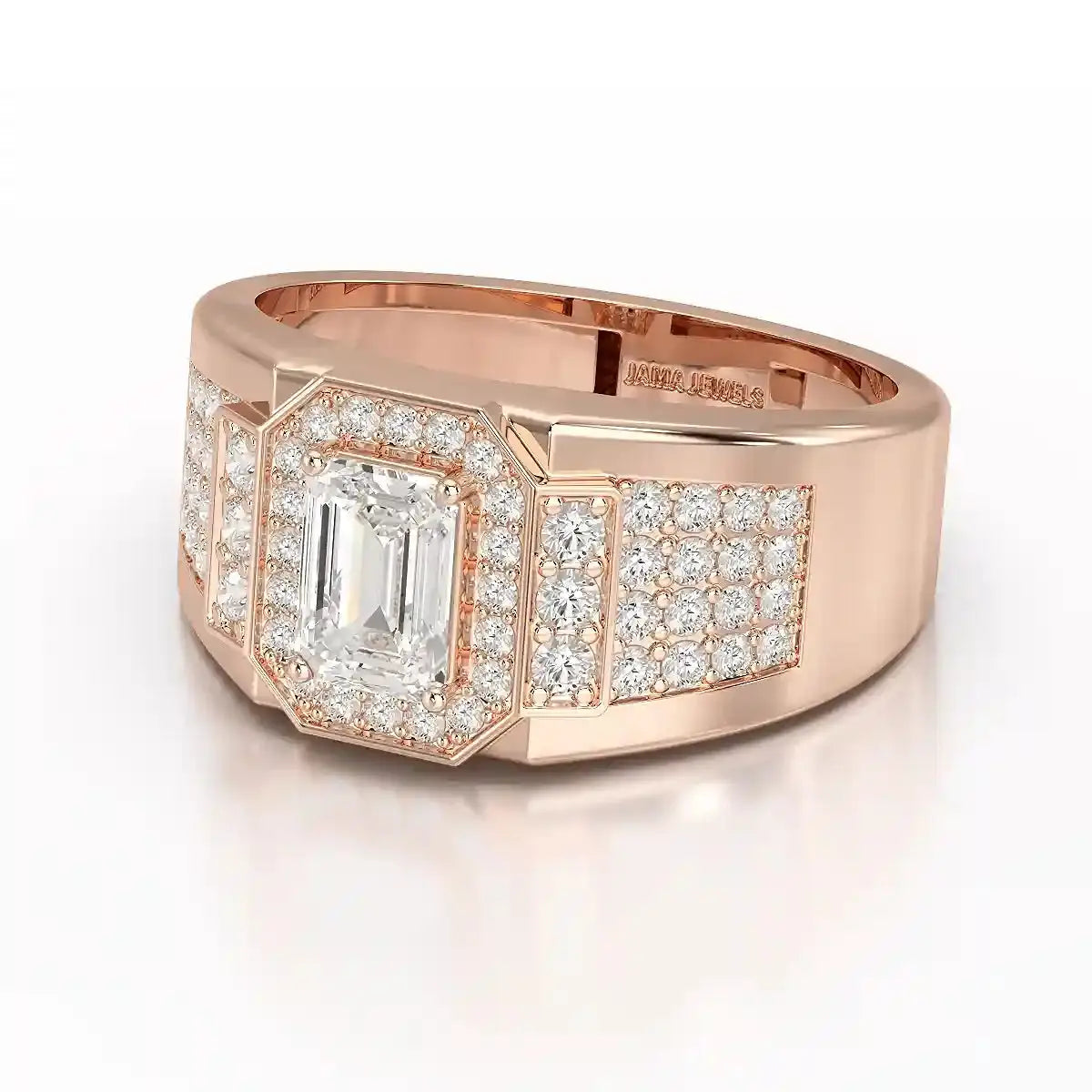 1.72 CT Round Shape Lab Diamond Men's Ring Jama Jewels