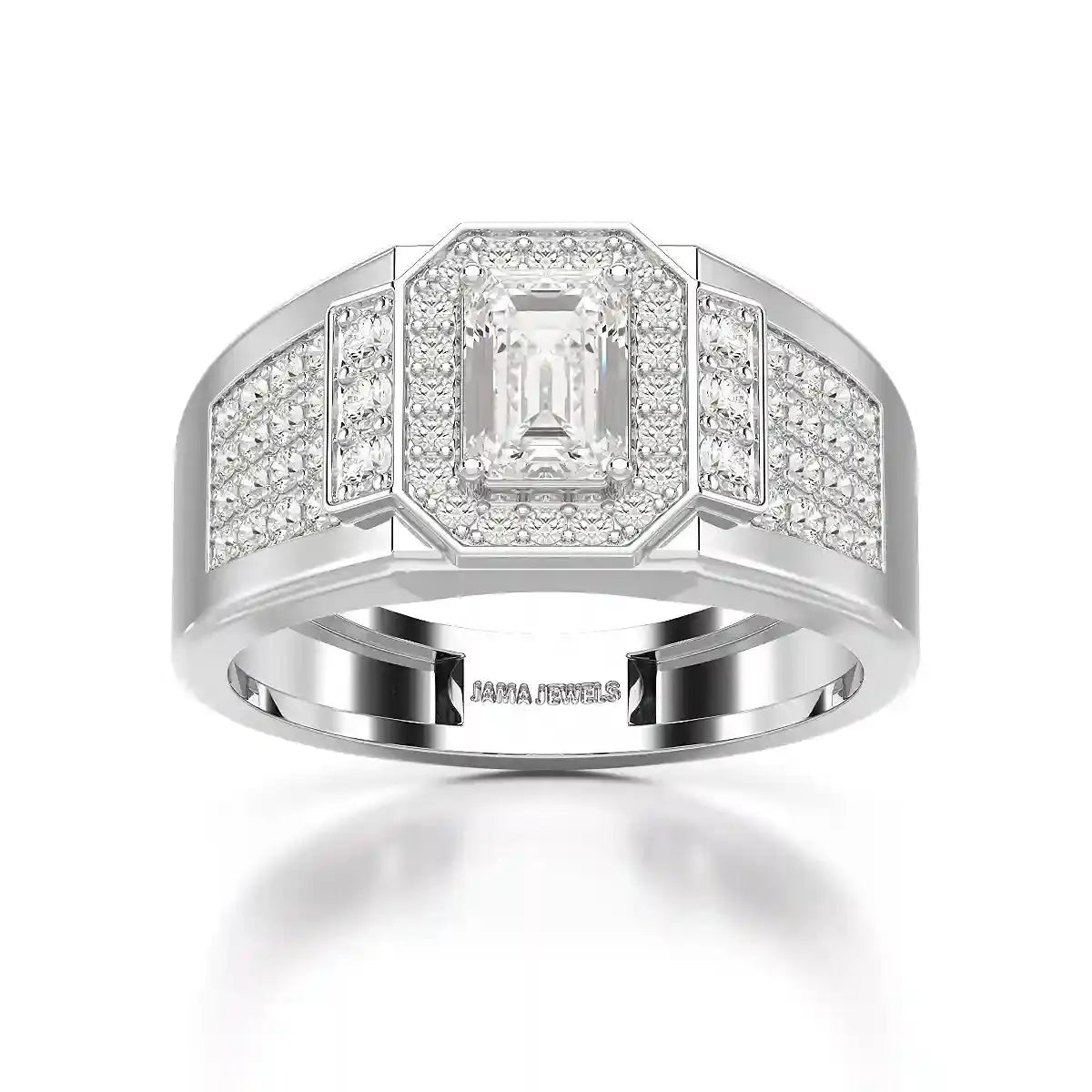 1.72 CT Round Shape Lab Diamond Men's Ring Jama Jewels