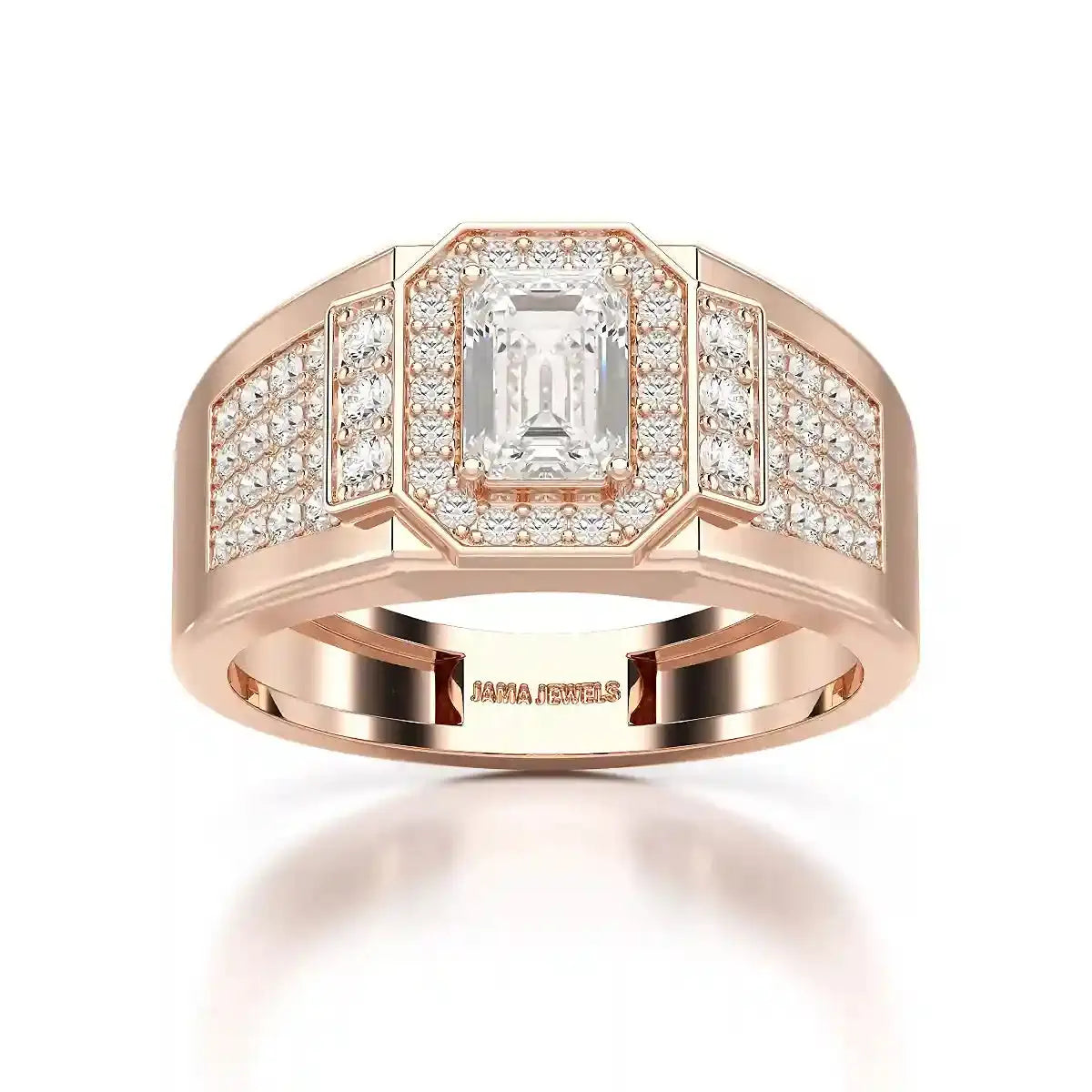1.72 CT Round Shape Lab Diamond Men's Ring Jama Jewels