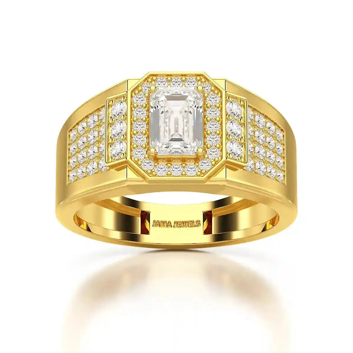 1.72 CT Round Shape Lab Diamond Men's Ring Jama Jewels