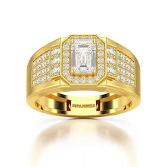1.72 CT Round Shape Lab Diamond Men's Ring Jama Jewels
