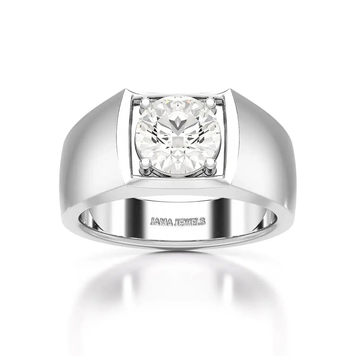 2 CT Round Cut Lab Diamond Men's Ring Jama Jewels