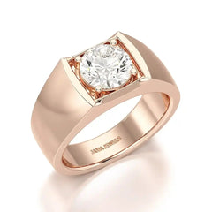 2 CT Round Cut Lab Diamond Men's Ring Jama Jewels