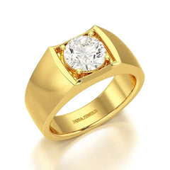 2 CT Round Cut Lab Diamond Men's Ring Jama Jewels