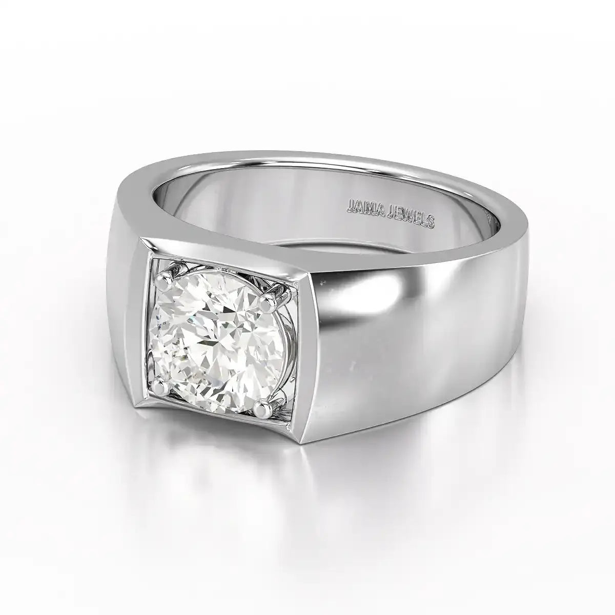 2 CT Round Cut Lab Diamond Men's Ring Jama Jewels