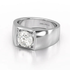 2 CT Round Cut Lab Diamond Men's Ring Jama Jewels