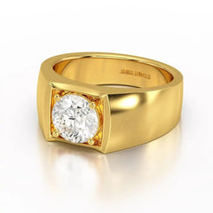 2 CT Round Cut Lab Diamond Men's Ring Jama Jewels