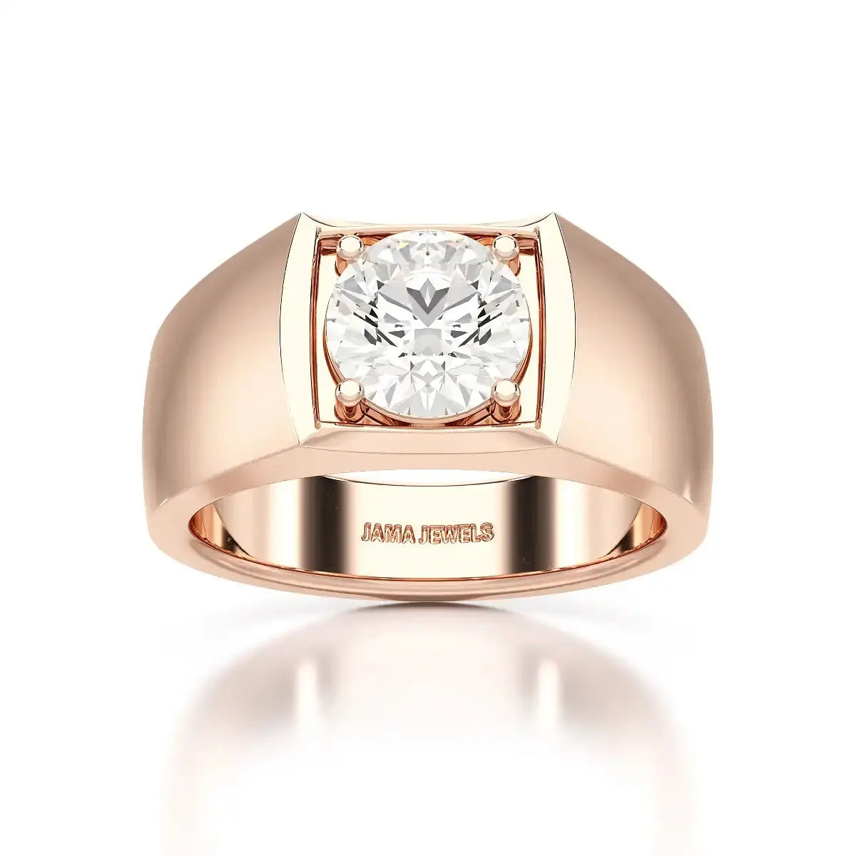 2 CT Round Cut Lab Diamond Men's Ring Jama Jewels