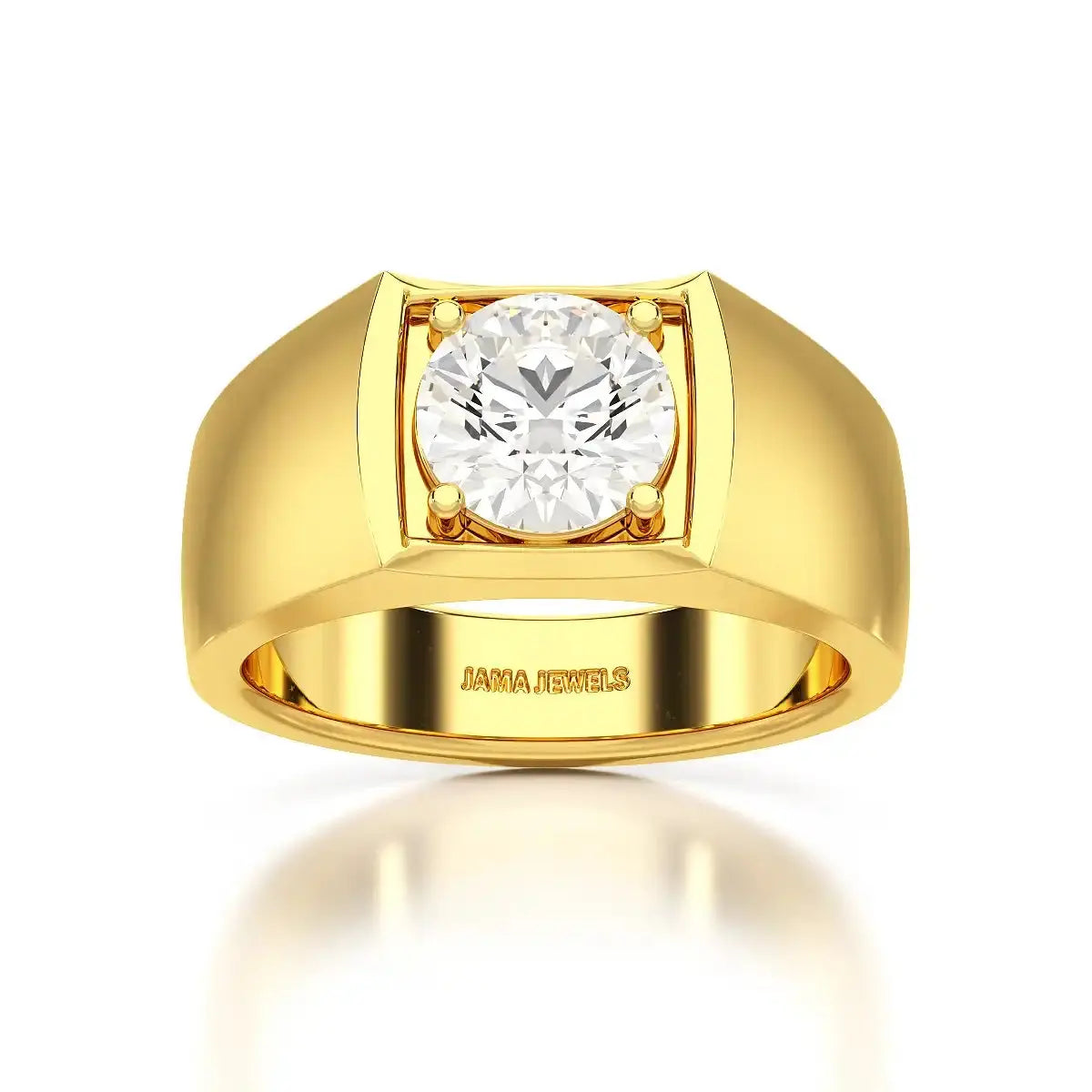 2 CT Round Cut Lab Diamond Men's Ring Jama Jewels