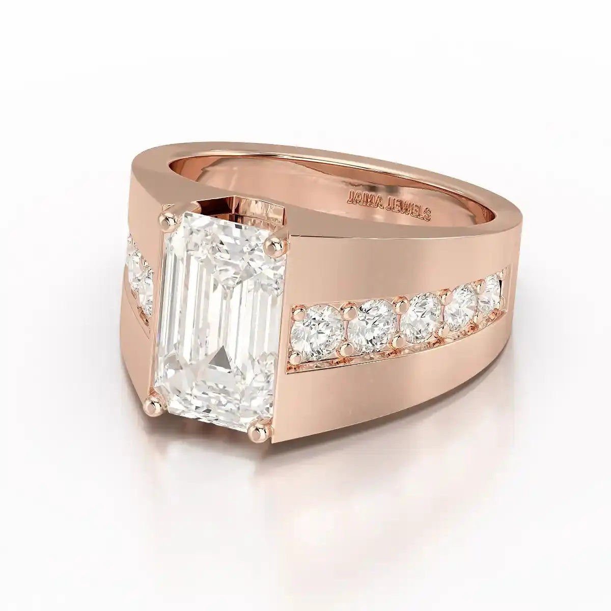 6 CT Emerald Cut Lab Diamond Men's Ring Jama Jewels