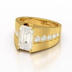 6 CT Emerald Cut Lab Diamond Men's Ring Jama Jewels