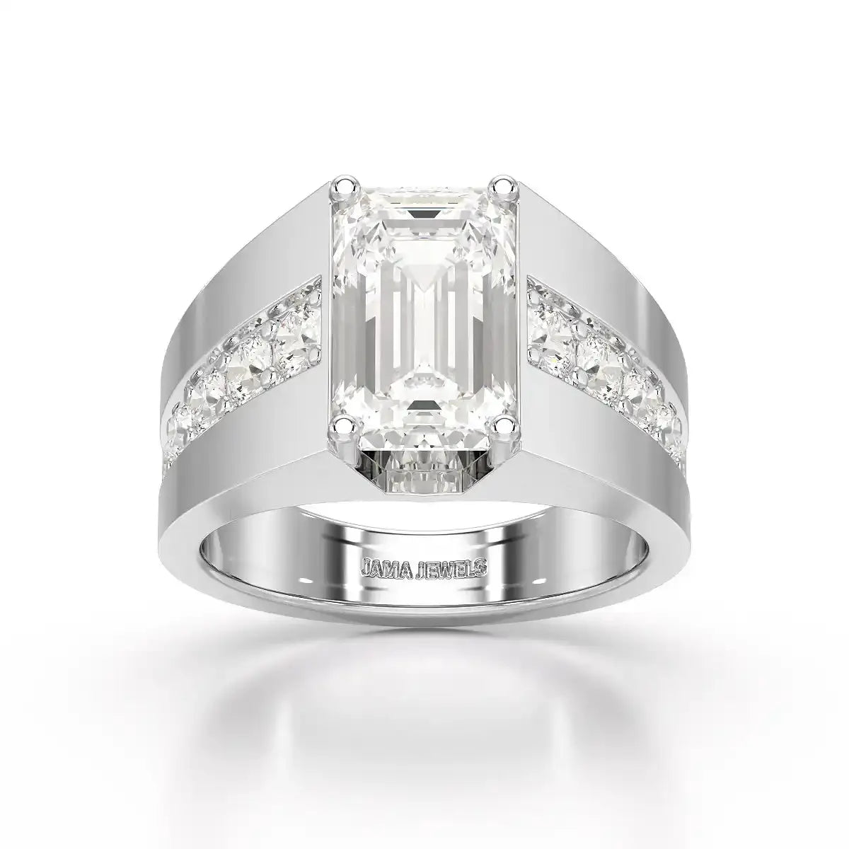 6 CT Emerald Cut Lab Diamond Men's Ring Jama Jewels