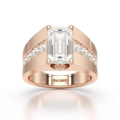 6 CT Emerald Cut Lab Diamond Men's Ring Jama Jewels