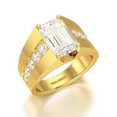 6 CT Emerald Cut Lab Diamond Men's Ring Jama Jewels