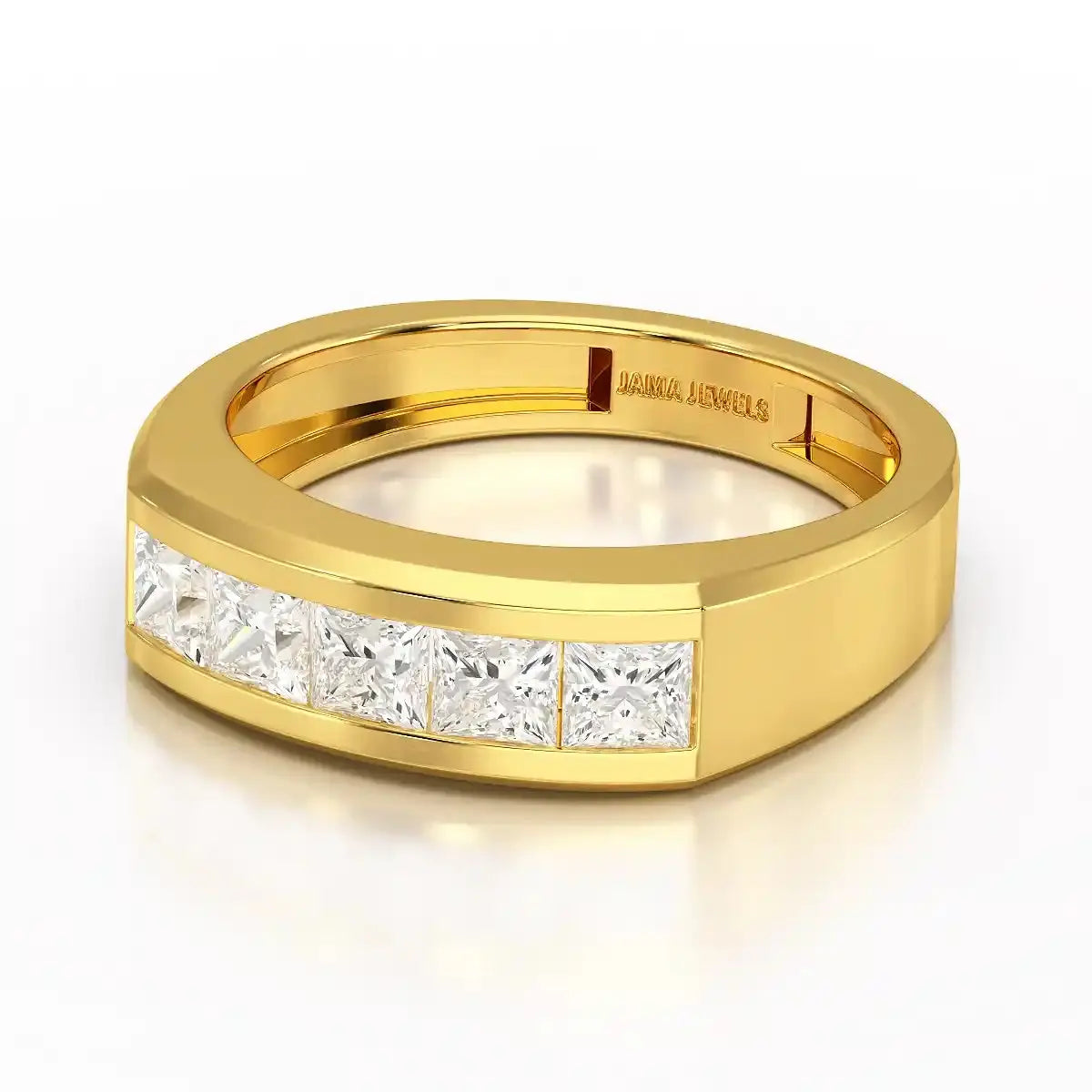 1.4 CT Princess Cut Lab Diamond Men's Ring Jama Jewels