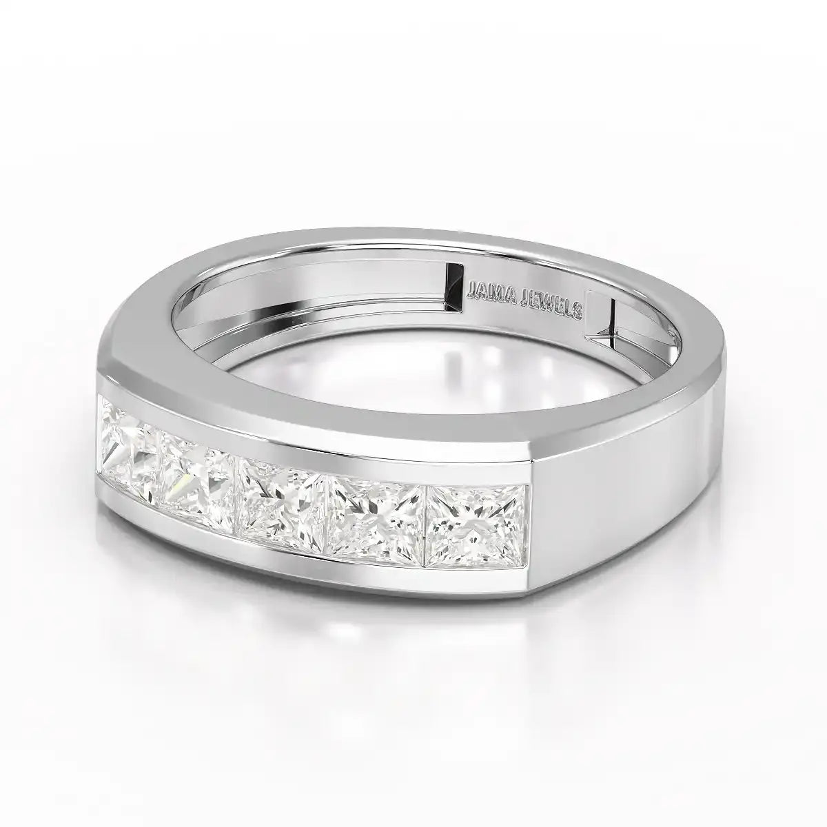 1.4 CT Princess Cut Lab Diamond Men's Ring Jama Jewels