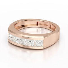 1.4 CT Princess Cut Lab Diamond Men's Ring Jama Jewels