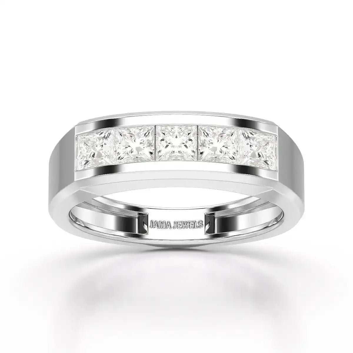 1.4 CT Princess Cut Lab Diamond Men's Ring Jama Jewels