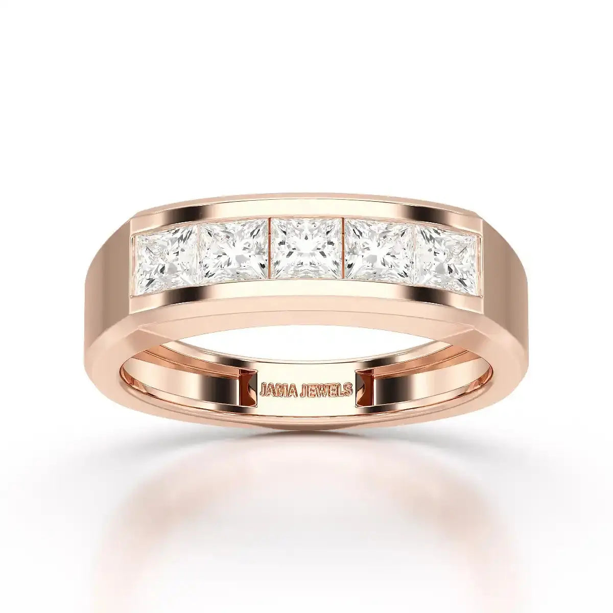 1.4 CT Princess Cut Lab Diamond Men's Ring Jama Jewels