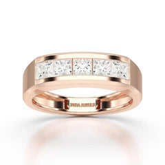 1.4 CT Princess Cut Lab Diamond Men's Ring Jama Jewels