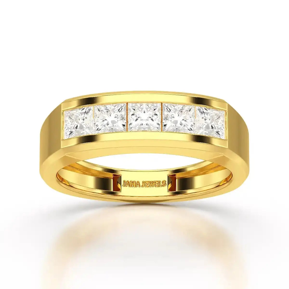 1.4 CT Princess Cut Lab Diamond Men's Ring Jama Jewels