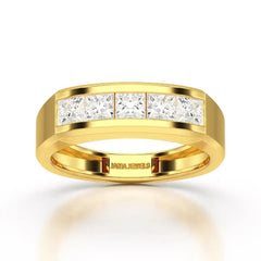 1.4 CT Princess Cut Lab Diamond Men's Ring Jama Jewels