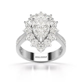 3.41 CT Pear Cut Halo Lab Diamond Ring