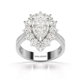 3.41 CT Pear Cut Halo Lab Diamond Ring