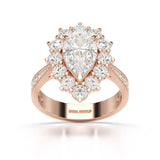 3.41 CT Pear Cut Halo Lab Diamond Ring