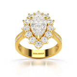 3.41 CT Pear Cut Halo Lab Diamond Ring