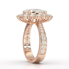 3.41 CT Pear Cut Halo Lab Diamond Ring Jama Jewels