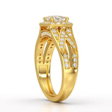 1.55 CT Cushion Cut Layered Halo Lab Diamond Ring