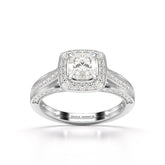 1.53 CT Cushion Cut Halo Lab Diamond Ring