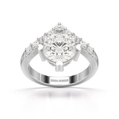 3.02 CT Round Cut Classic Lab Diamond Ring