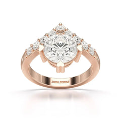 3.02 CT Round Cut Classic Lab Diamond Ring