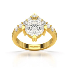 3.02 CT Round Cut Classic Lab Diamond Ring