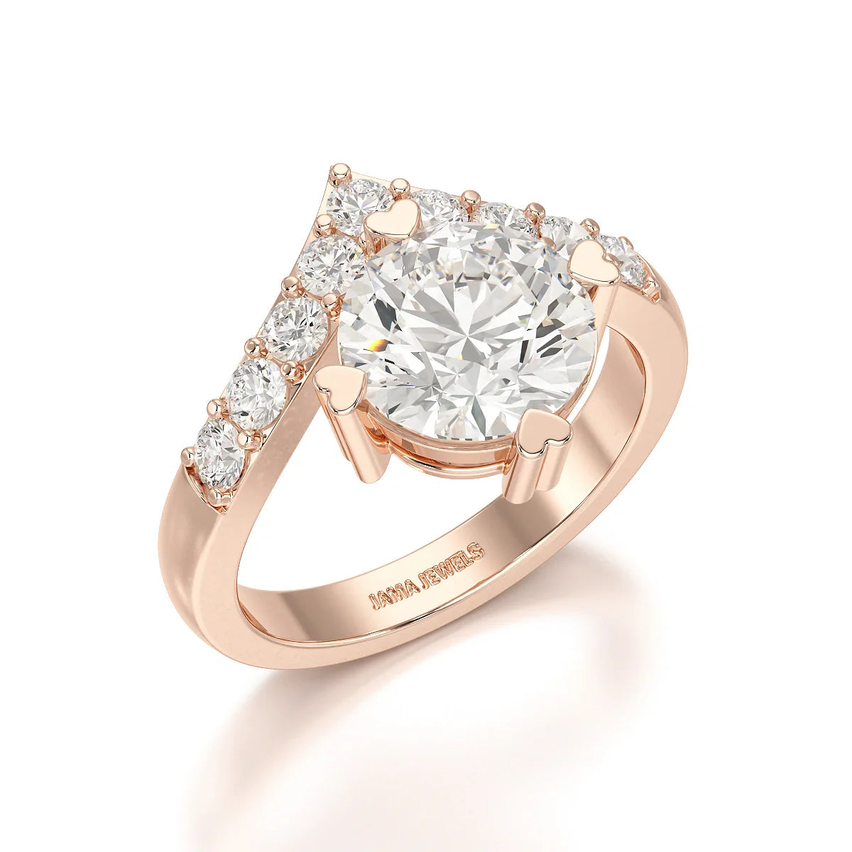 3.02 CT Round Cut Classic Lab Diamond Ring