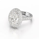 6.47 CT Oval Cut Hidden Halo Lab Diamond Ring