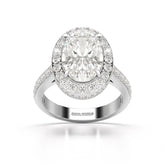 6.47 CT Oval Cut Hidden Halo Lab Diamond Ring