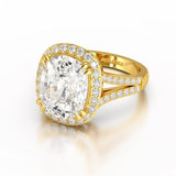9.77 CT Cushion Cut Halo Lab Diamond Ring