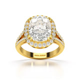 9.77 CT Cushion Cut Halo Lab Diamond Ring