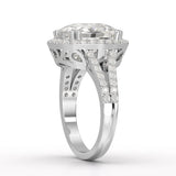 9.77 CT Cushion Cut Halo Lab Diamond Ring
