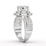 2.15 CT Round Cut Layered Halo Lab Diamond Ring