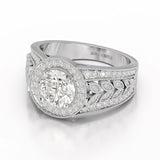 2.03 CT Round Cut Halo Lab Diamond Ring