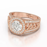 2.03 CT Round Cut Halo Lab Diamond Ring