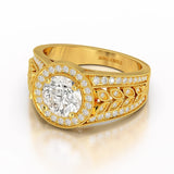 2.03 CT Round Cut Halo Lab Diamond Ring