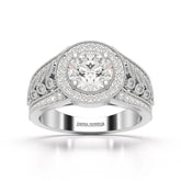 2.03 CT Round Cut Halo Lab Diamond Ring